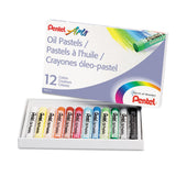 Pentel® Oil Pastel Set With Carrying Case, 12 Assorted Colors, 0.38" dia x 2.38", 12/Set (PENPHN12) Set of 12
