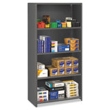 Tennsco Closed Commercial Steel Shelving, Five-Shelf, 36w x 24d x 75h, Medium Gray (TNNESPC2436MGY) Each