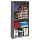 Tennsco Closed Commercial Steel Shelving, Five-Shelf, 36w x 12d x 75h, Medium Gray (TNNESPC1236MGY) Each