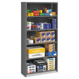 Tennsco Closed Commercial Steel Shelving, Six-Shelf, 36w x 12d x 75h, Medium Gray (TNNESPC61236MGY) Each
