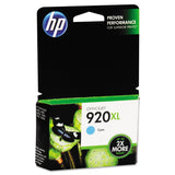HP HP 920XL, (CD972AN) High-Yield Cyan Original Ink Cartridge (HEWCD972AN) Each
