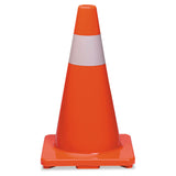 Tatco Traffic Cone, 10 x 10 x 18, Orange/Silver (TCO25500) Each