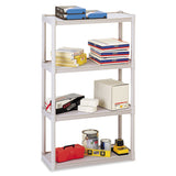Iceberg Rough n Ready Open Storage System, Four-Shelf, Injection-Molded Polypropylene, 32w x 13d x 54h, Platinum (ICE20843) Each