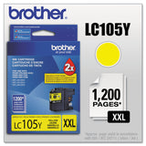 Brother LC105Y Innobella Super High-Yield Ink, 1,200 Page-Yield, Yellow (BRTLC105Y) Each