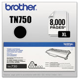 Brother TN750 High-Yield Toner, 8,000 Page-Yield, Black (BRTTN750) Each