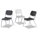 Iceberg Rough n Ready Stack Chair, Supports Up to 500 lb, 17.5" Seat Height, Black Seat, Black Back, Silver Base, 4/Carton (ICE64111) Case of 4