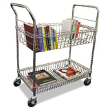 Alera® Carry-all Mail Cart, Metal, 1 Shelf, 1 Bin, 34.88" x 18" x 39.5", Silver (ALEMC3518SR) Each
