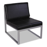 Alera® Alera Ispara Series Armless Chair, 26.57" x 30.71" x 31.1", Black Seat, Black Back, Silver Base (ALERL8319CS) Each