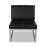 Alera® Alera Ispara Series Armless Chair, 26.57" x 30.71" x 31.1", Black Seat, Black Back, Silver Base (ALERL8319CS) Each