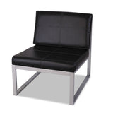 Alera® Alera Ispara Series Armless Chair, 26.57" x 30.71" x 31.1", Black Seat, Black Back, Silver Base (ALERL8319CS) Each