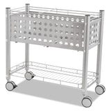 Vertiflex® File Cart with Open Top, Metal, 1 Shelf, 2 Bins, 28.25" x 13.75" x 27.38", Matte Gray (VRTVF52000) Each