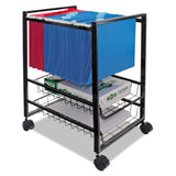 Advantus Mobile File Cart with Sliding Baskets, Metal, 2 Drawers, 1 Bin, 12.88" x 15" x 21.13", Black (AVT34075) Each