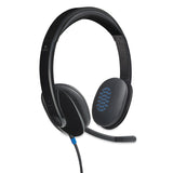 Logitech® H540 Binaural Over The Head Corded Headset, Black (LOG981000510) Each