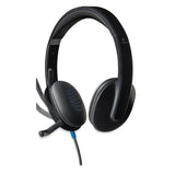 Logitech® H540 Binaural Over The Head Corded Headset, Black (LOG981000510) Each