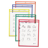 C-Line® Reusable Dry Erase Pockets, 9 x 12, Assorted Primary Colors, 5/Pack (CLI40630) Pack of 5