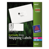 Avery® EcoFriendly Mailing Labels, Inkjet/Laser Printers, 2 x 4, White, 10/Sheet, 25 Sheets/Pack (AVE48263) Pack of 250