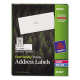 Avery® EcoFriendly Mailing Labels, Inkjet/Laser Printers, 1 x 2.63, White, 30/Sheet, 100 Sheets/Pack (AVE48460) Box of 3000