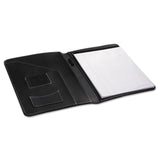 Universal® Leather-Look Pad Folio, Inside Flap Pocket w/Card Holder, Black (UNV32660) Each