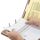 Smead™ Recycled Pressboard Classification Folders, 2" Expansion, 1 Divider, 4 Fasteners, Letter Size, Red Exterior, 10/Box (SMD13724) Box of 10