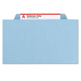 Smead™ Pressboard Top Tab Classification Folders, Eight SafeSHIELD Fasteners, 3" Expansion, 3 Dividers, Letter Size, Blue, 10/Box (SMD14094) Each
