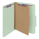 Smead™ Pressboard Classification Folders, Four SafeSHIELD Fasteners, 2/5-Cut Tabs, 1 Divider, Letter Size, Gray-Green, 10/Box (SMD13776) Each