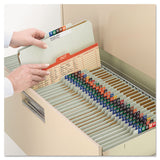 Smead™ Pressboard Classification Folders, Eight SafeSHIELD Fasteners, 2/5-Cut Tabs, 3 Dividers, Letter Size, Gray-Green, 10/Box (SMD14091) Each