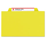 Smead™ 6-Section Pressboard Top Tab Pocket Classification Folders, 6 SafeSHIELD Fasteners, 2 Dividers, Letter Size, Yellow, 10/Box (SMD14084) Each