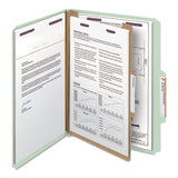 Smead™ Pressboard Classification Folders, Four SafeSHIELD Fasteners, 2/5-Cut Tabs, 1 Divider, Letter Size, Gray-Green, 10/Box (SMD13776) Each