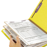 Smead™ Six-Section Pressboard Top Tab Classification Folders, Six SafeSHIELD Fasteners, 2 Dividers, Letter Size, Yellow, 10/Box (SMD14034) Each