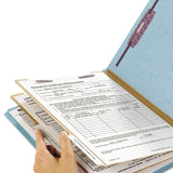 Smead™ Six-Section Pressboard Top Tab Classification Folders, Six SafeSHIELD Fasteners, 2 Dividers, Legal Size, Blue, 10/Box (SMD19030) Each