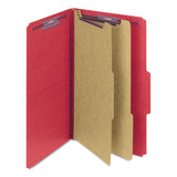 Smead™ Six-Section Pressboard Top Tab Classification Folders, Six SafeSHIELD Fasteners, 2 Dividers, Legal Size, Bright Red, 10/Box (SMD19031) Each