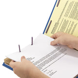 Smead™ 6-Section Pressboard Top Tab Pocket Classification Folders, 6 SafeSHIELD Fasteners, 2 Dividers, Letter Size, Dark Blue, 10/BX (SMD14077) Each