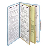 Smead™ Six-Section Pressboard Top Tab Classification Folders, Six SafeSHIELD Fasteners, 2 Dividers, Legal Size, Blue, 10/Box (SMD19030) Each