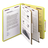 Smead™ Six-Section Pressboard Top Tab Classification Folders, Six SafeSHIELD Fasteners, 2 Dividers, Letter Size, Yellow, 10/Box (SMD14034) Each