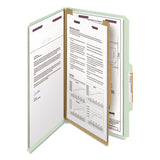 Smead™ Pressboard Classification Folders, Four SafeSHIELD Fasteners, 2/5-Cut Tabs, 1 Divider, Legal Size, Gray-Green, 10/Box (SMD18776) Each