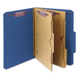 Smead™ 6-Section Pressboard Top Tab Pocket Classification Folders, 6 SafeSHIELD Fasteners, 2 Dividers, Letter Size, Dark Blue, 10/BX (SMD14077) Each