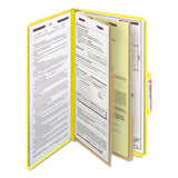 Smead™ Six-Section Pressboard Top Tab Classification Folders, Six SafeSHIELD Fasteners, 2 Dividers, Legal Size, Yellow, 10/Box (SMD19034) Each