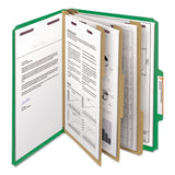 Smead™ Eight-Section Pressboard Top Tab Classification Folders, Eight SafeSHIELD Fasteners, 3 Dividers, Letter Size, Green, 10/Box (SMD14097) Each