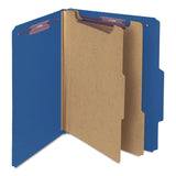 Smead™ Six-Section Pressboard Top Tab Classification Folders, Six SafeSHIELD Fasteners, 2 Dividers, Letter Size, Dark Blue, 10/Box (SMD14032) Each