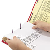 Smead™ Six-Section Pressboard Top Tab Classification Folders, Six SafeSHIELD Fasteners, 2 Dividers, Legal Size, Bright Red, 10/Box (SMD19031) Each