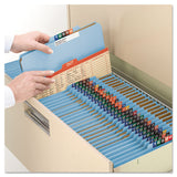 Smead™ Pressboard Top Tab Classification Folders, Eight SafeSHIELD Fasteners, 3" Expansion, 3 Dividers, Letter Size, Blue, 10/Box (SMD14094) Each