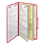 Smead™ Six-Section Pressboard Top Tab Classification Folders, Six SafeSHIELD Fasteners, 2 Dividers, Legal Size, Bright Red, 10/Box (SMD19031) Each