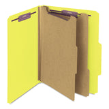 Smead™ Six-Section Pressboard Top Tab Classification Folders, Six SafeSHIELD Fasteners, 2 Dividers, Letter Size, Yellow, 10/Box (SMD14034) Each