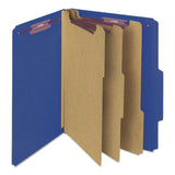 Smead™ Eight-Section Pressboard Top Tab Classification Folders, 8 SafeSHIELD Fasteners, 3 Dividers, Letter Size, Dark Blue, 10/Box (SMD14096) Each