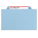 Smead™ Six-Section Pressboard Top Tab Classification Folders, Six SafeSHIELD Fasteners, 2 Dividers, Legal Size, Blue, 10/Box (SMD19030) Each