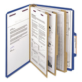 Smead™ Eight-Section Pressboard Top Tab Classification Folders, 8 SafeSHIELD Fasteners, 3 Dividers, Letter Size, Dark Blue, 10/Box (SMD14096) Each