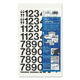 Chartpak® Press-On Vinyl Numbers, Self Adhesive, Black, 1"h, 44/Pack (CHA01130) Pack of 74