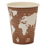 Eco-Products® World Art Renewable and Compostable Hot Cups, 8 oz, 50/Pack, 20 Packs/Carton (ECOEPBHC8WA) Case of 1000