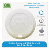 Eco-Products® EcoLid 25% Recycled Content Hot Cup Lid, White, Fits 8 oz Hot Cups, 100/Pack, 10 Packs/Carton (ECOEPHL8WR) Case of 1000