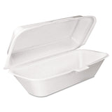 Dart® Foam Hinged Lid Container, Hoagie Container with Removable Lid, 5.3 x 9.8 x 3.3, White, 125/Bag, 4 Bags/Carton (DCC99HT1R) Case of 500